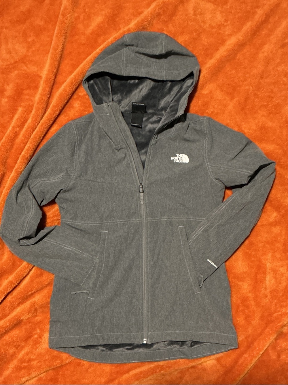 The North Face women Gray Hooded Raincoat